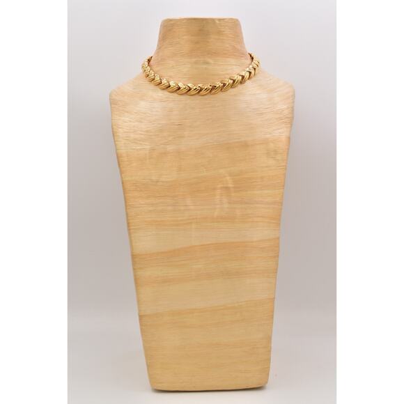 Krementz Vintage Choker Chain Necklace Linked Gold Tone Chunky Signed 60s BinBQ - Picture 7 of 12